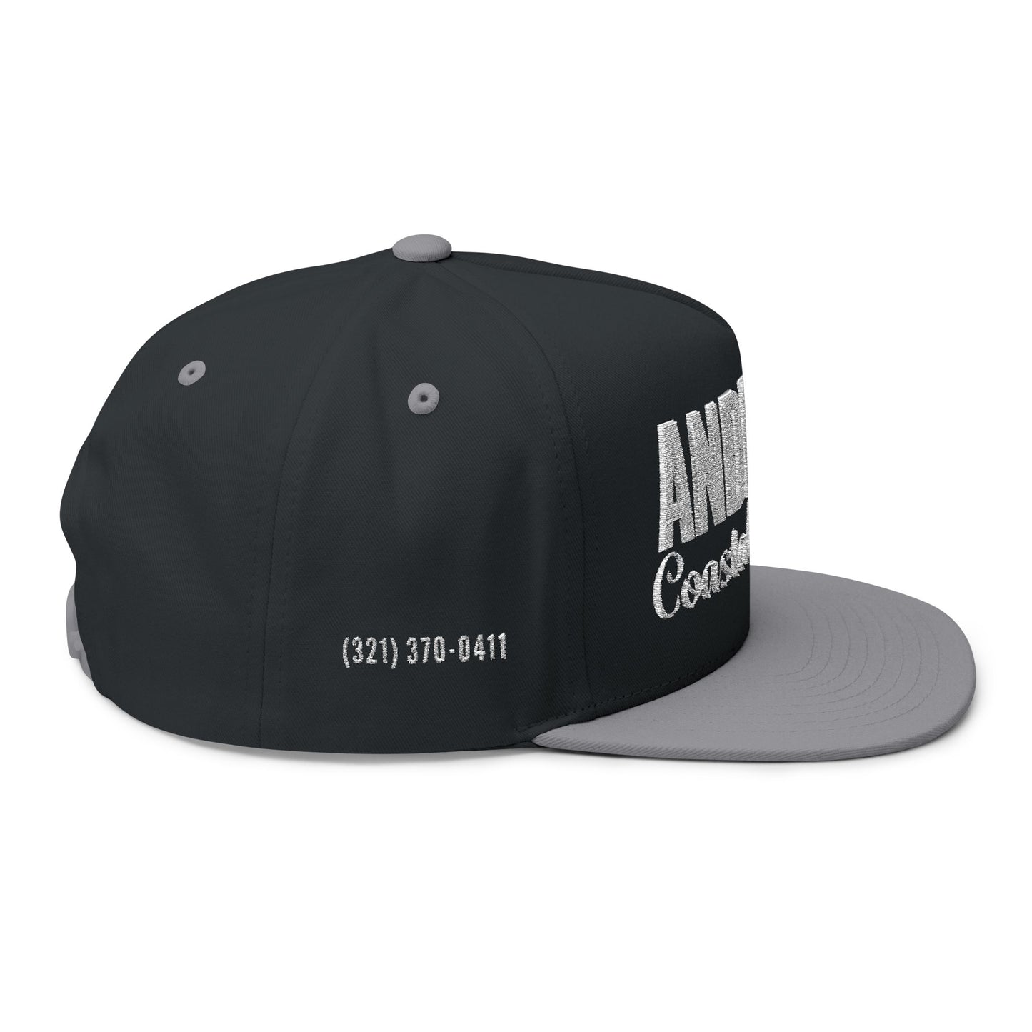 Flat Bill Cap (Embroidery) - Full Logo Text Only with Ph Number on Sides