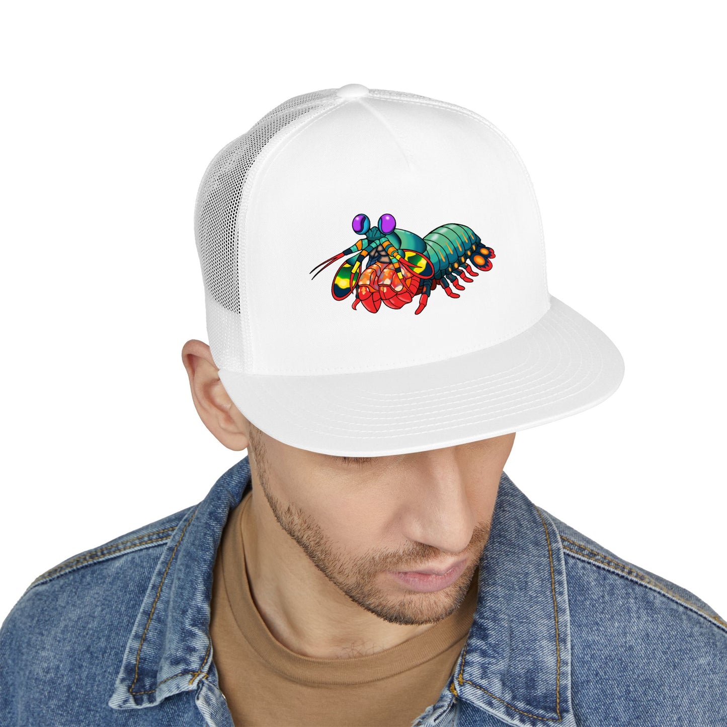 5 Panel Trucker Cap - Colored Shrimp