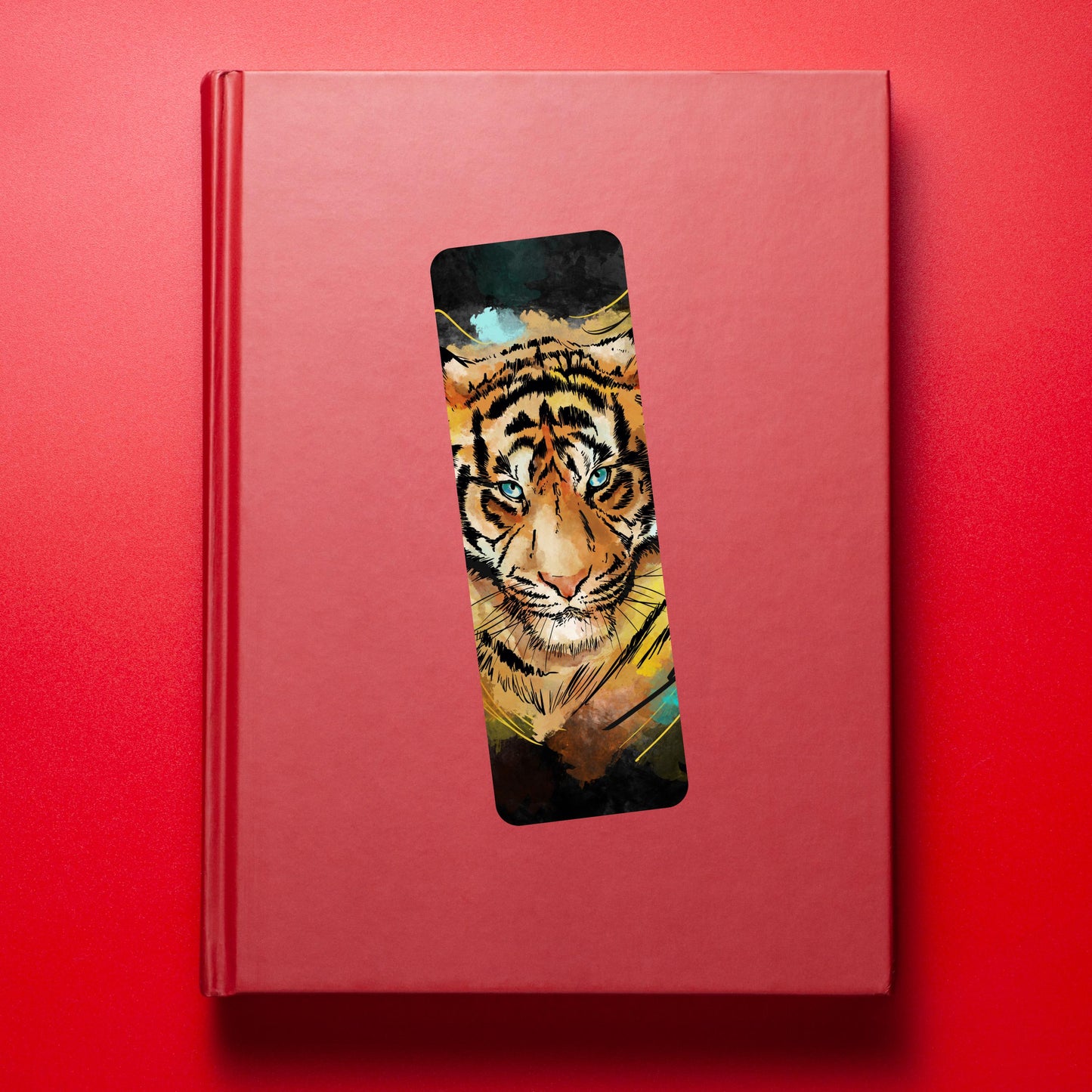 Watercolor Tiger 2"x6" Glossy Bookmark