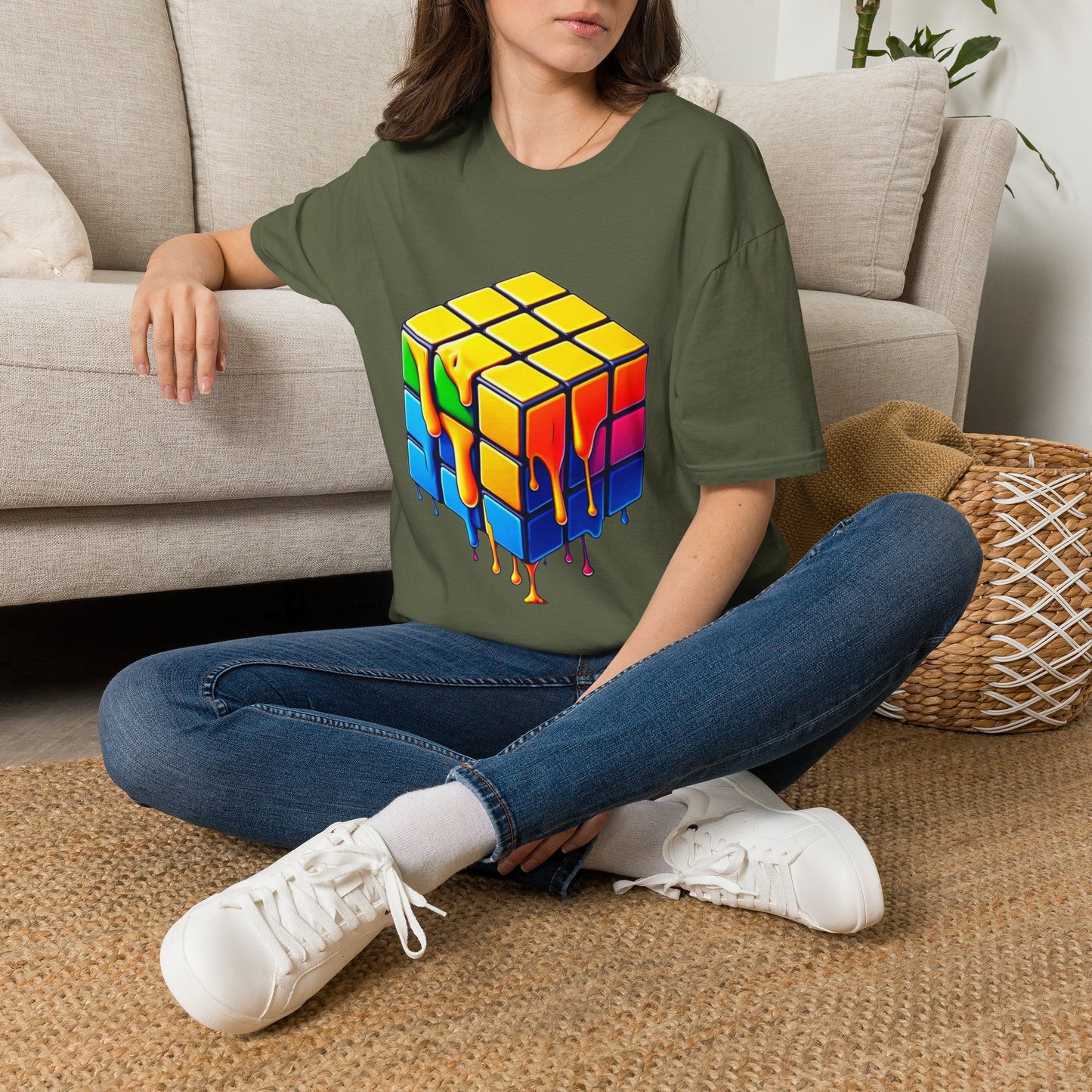 Melting Puzzle Cube Unisex Softstyle T-Shirt