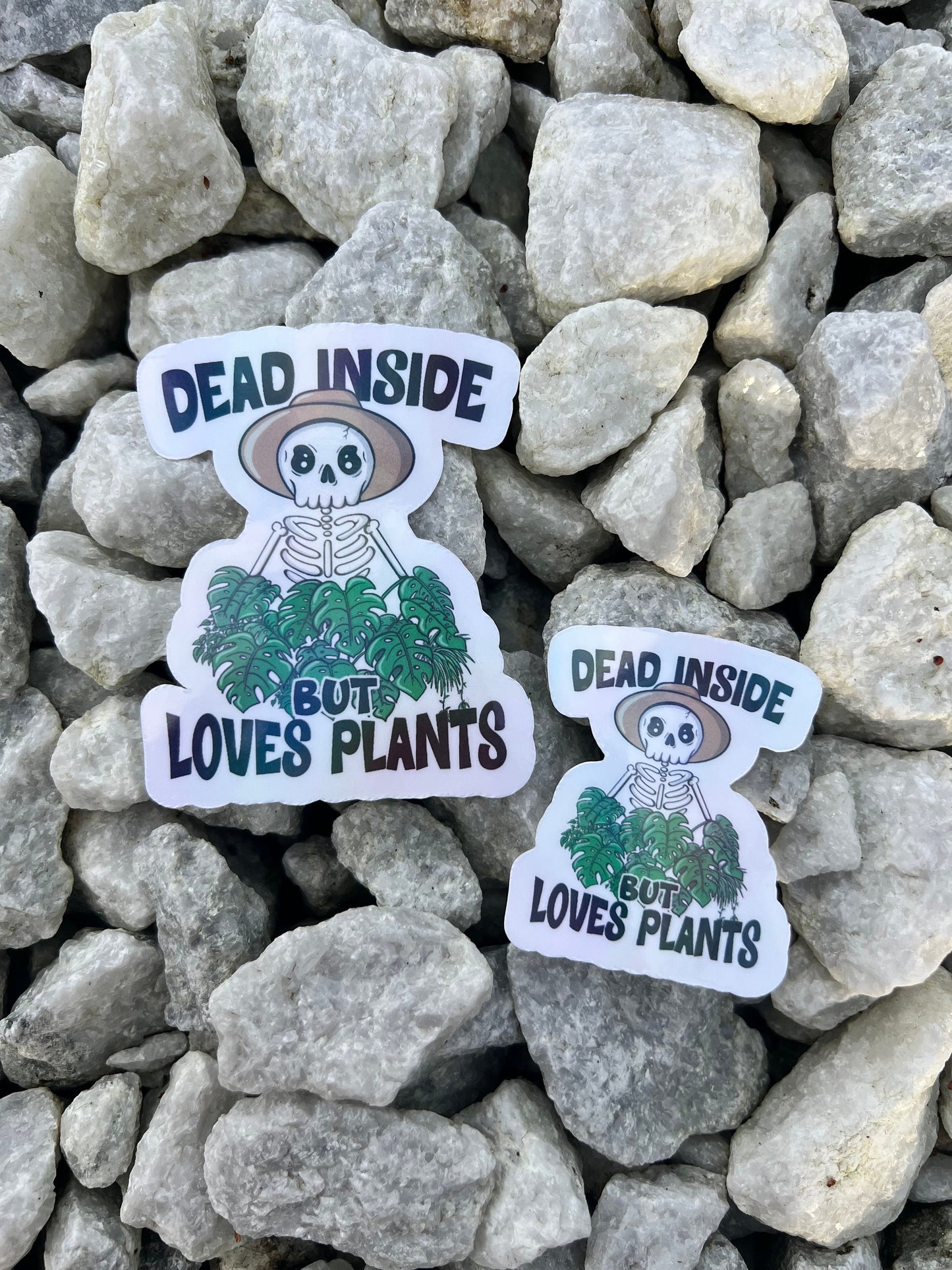 Dead Inside but Loves Plants Holographic Vinyl Sticker