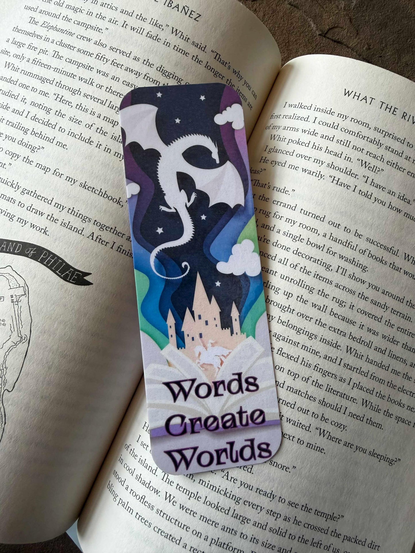 Words Create Worlds 2"x6" Glossy Bookmark