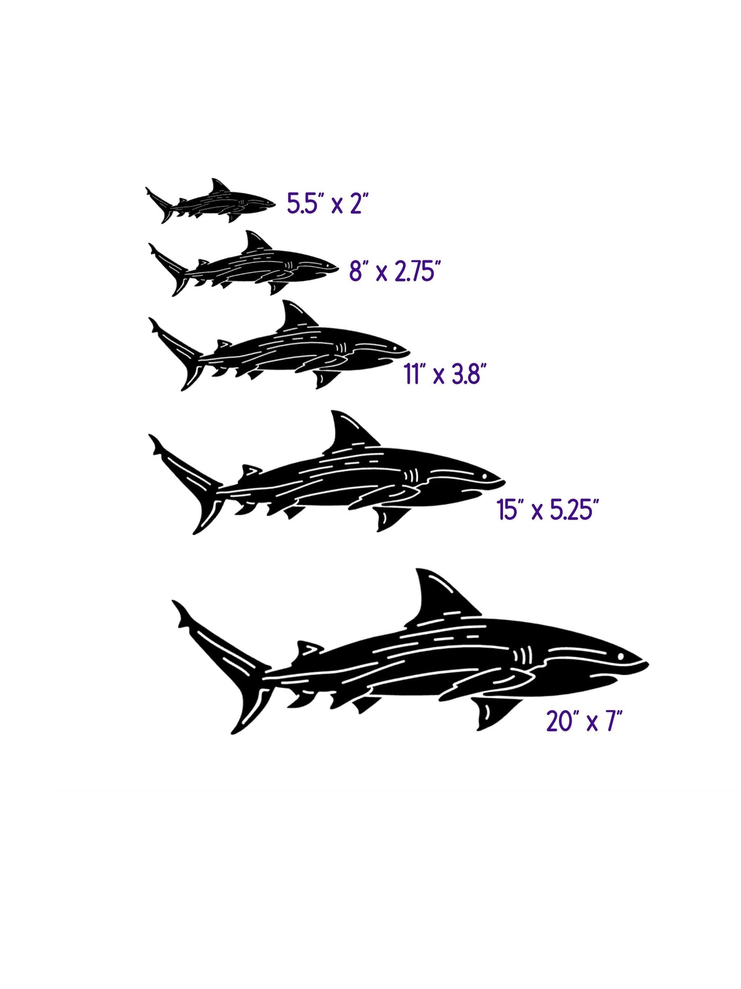 Permanent Vinyl Shark Decal