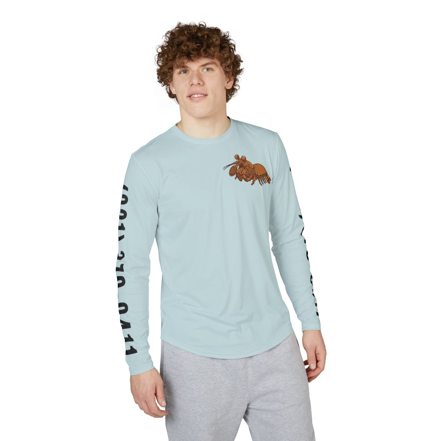 UV Protection Long Sleeve Shirt - Full Image with Wooden Shrimp