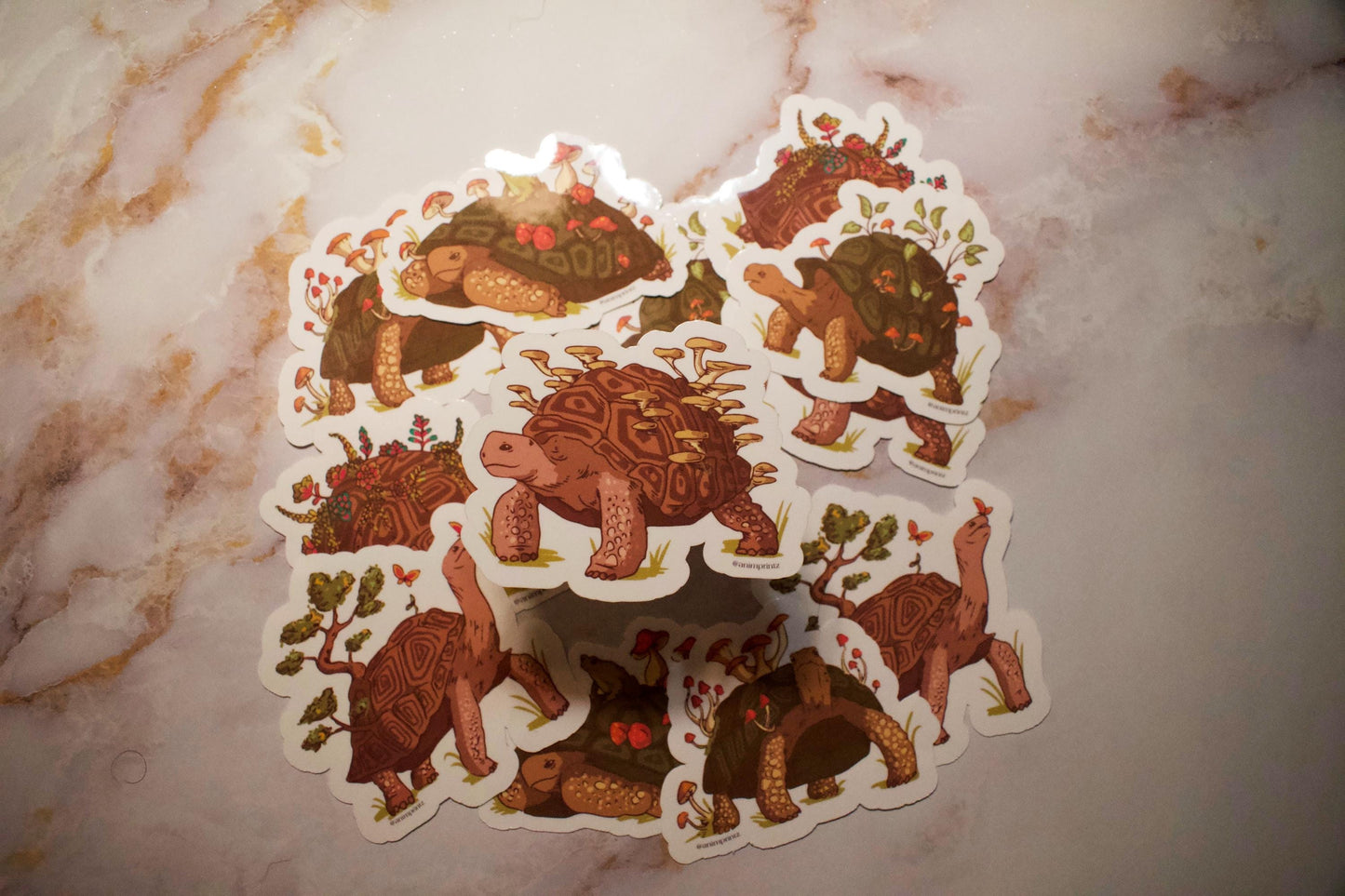 Mushroom Tortoise Glossy Vinyl Sticker