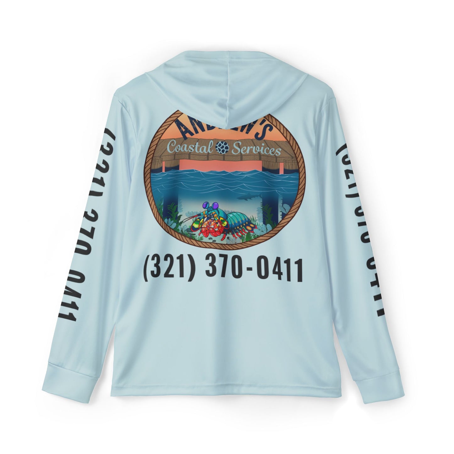 Sports Warmup Hoodie - Full Image with Colored Shrimp