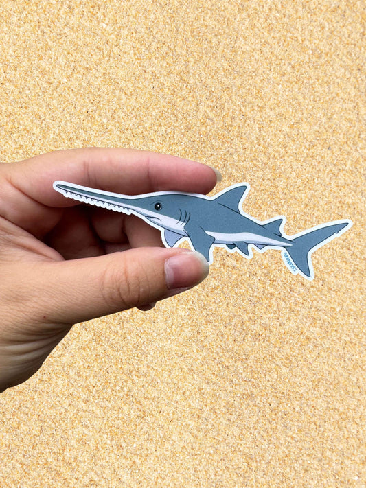 Anime Style Sawfish Shark Matte Vinyl Waterproof Sticker