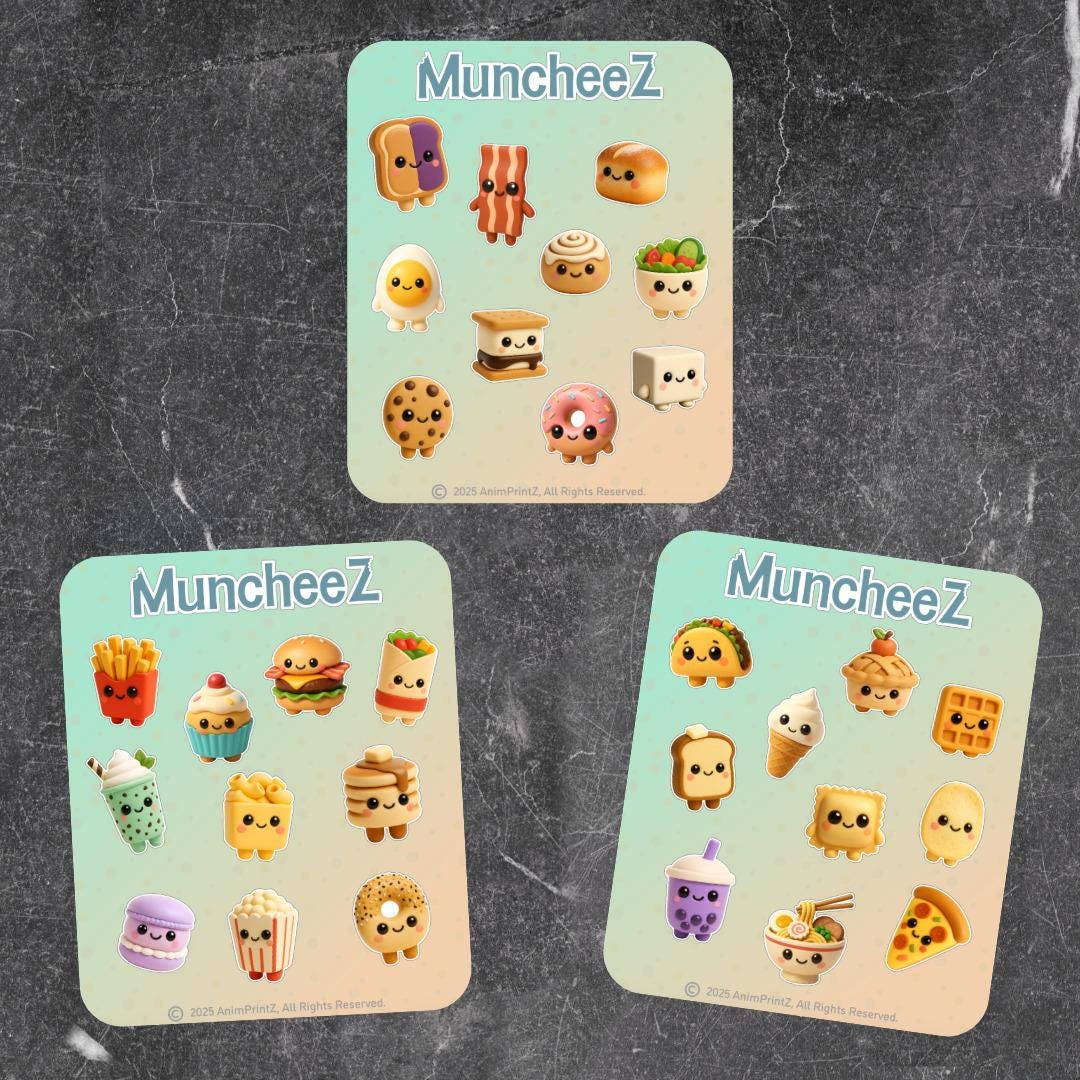 MuncheeZ: Kawaii Food Matte Sticker Sheet