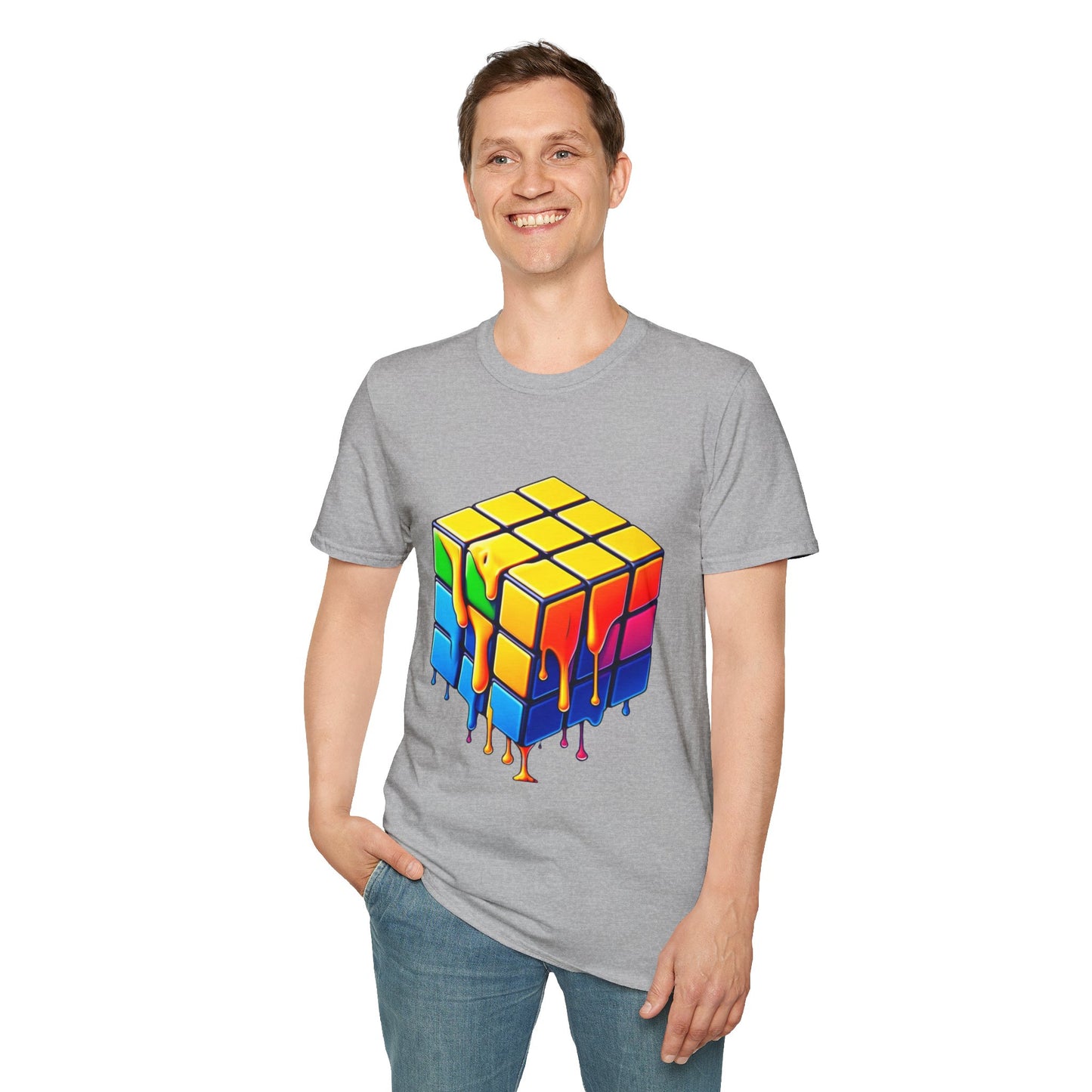Melting Puzzle Cube Unisex Softstyle T-Shirt
