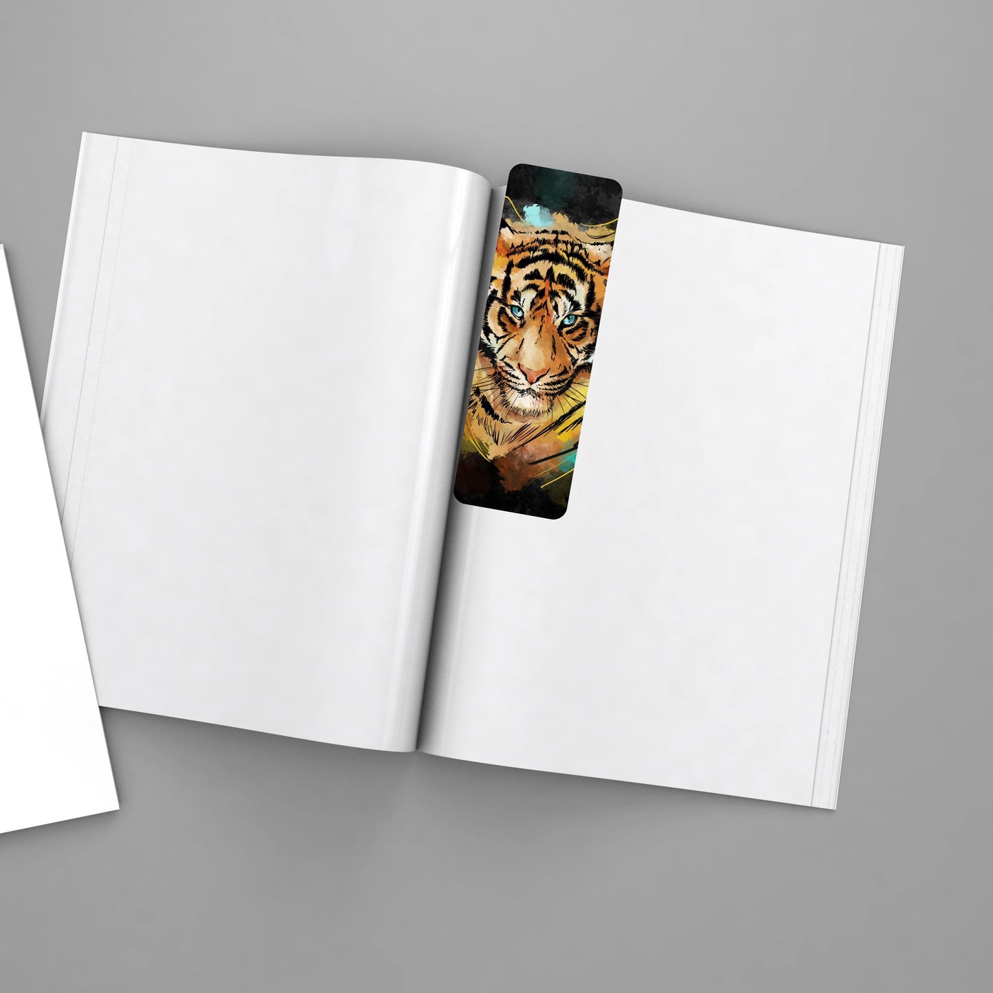 Watercolor Tiger 2"x6" Glossy Bookmark