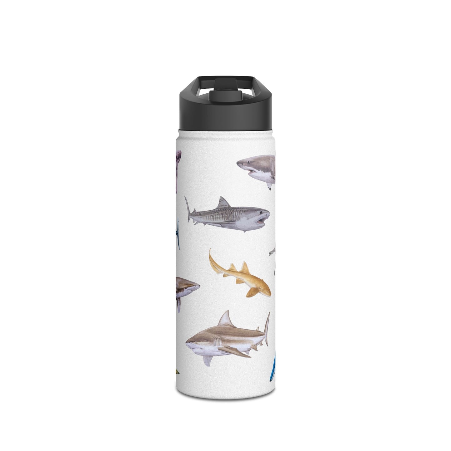 Shark Ocean-Inspired Stainless Steel Water Bottle, Shark Pattern - Perfect for Beach Lovers, Gifting, Hydration & Adventure