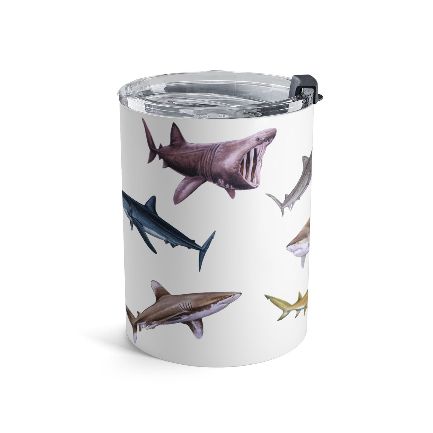 Shark-Inspired 10oz Tumbler with Shark Designs | Perfect for Beach Lovers, Gifts for Fishermen, Unique Party Favor, Environmental Awareness