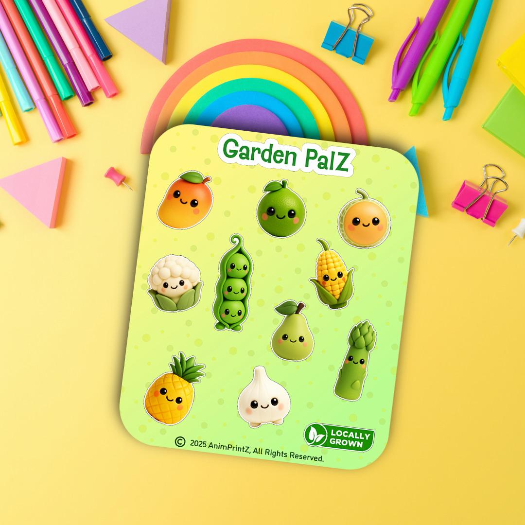 Garden PalZ: Kawaii Food Matte Sticker Sheet
