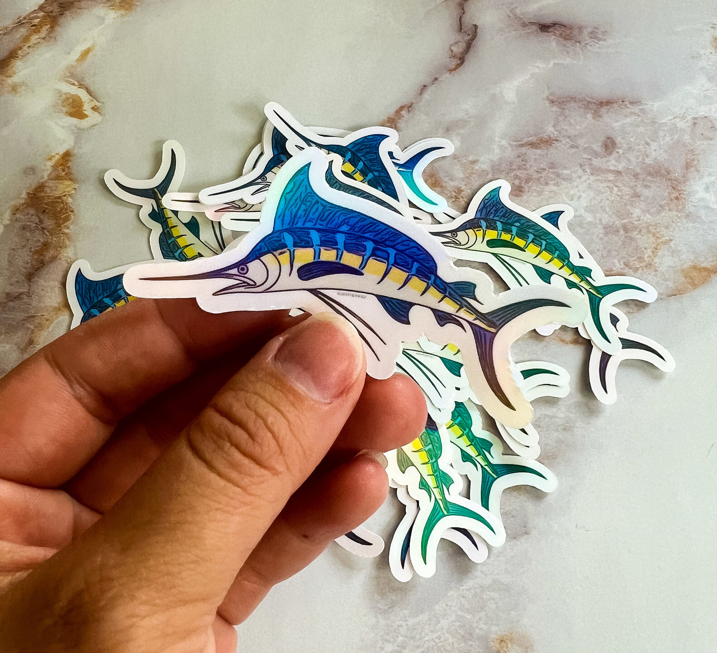 Swordfish Holographic Vinyl Sticker