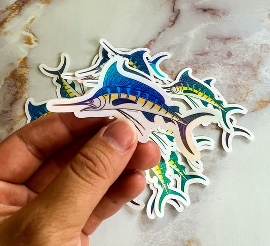 Swordfish Holographic Vinyl Sticker