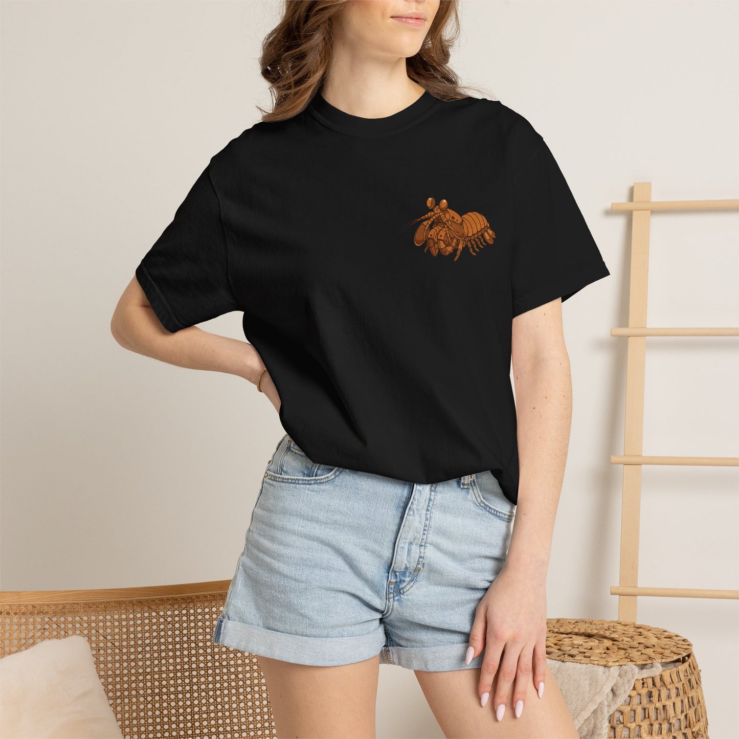 Unisex Garment-Dyed T-shirt - Full Image with Wooden Shrimp