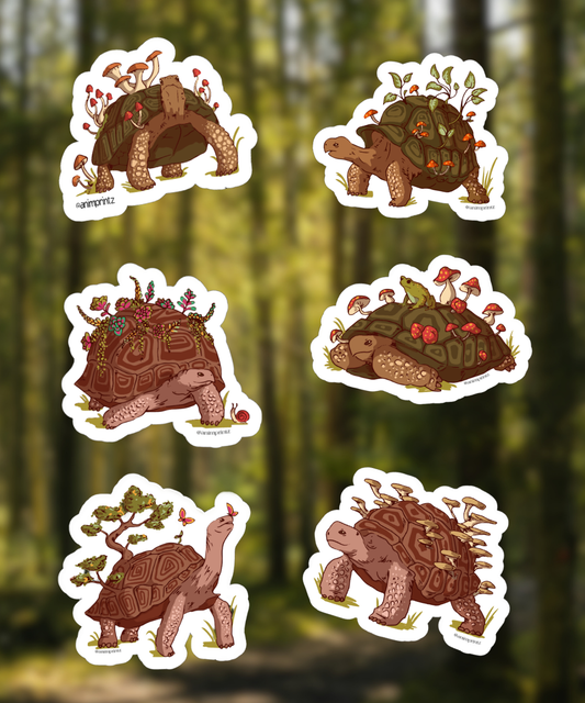 Mushroom Tortoise Matte Vinyl Sticker