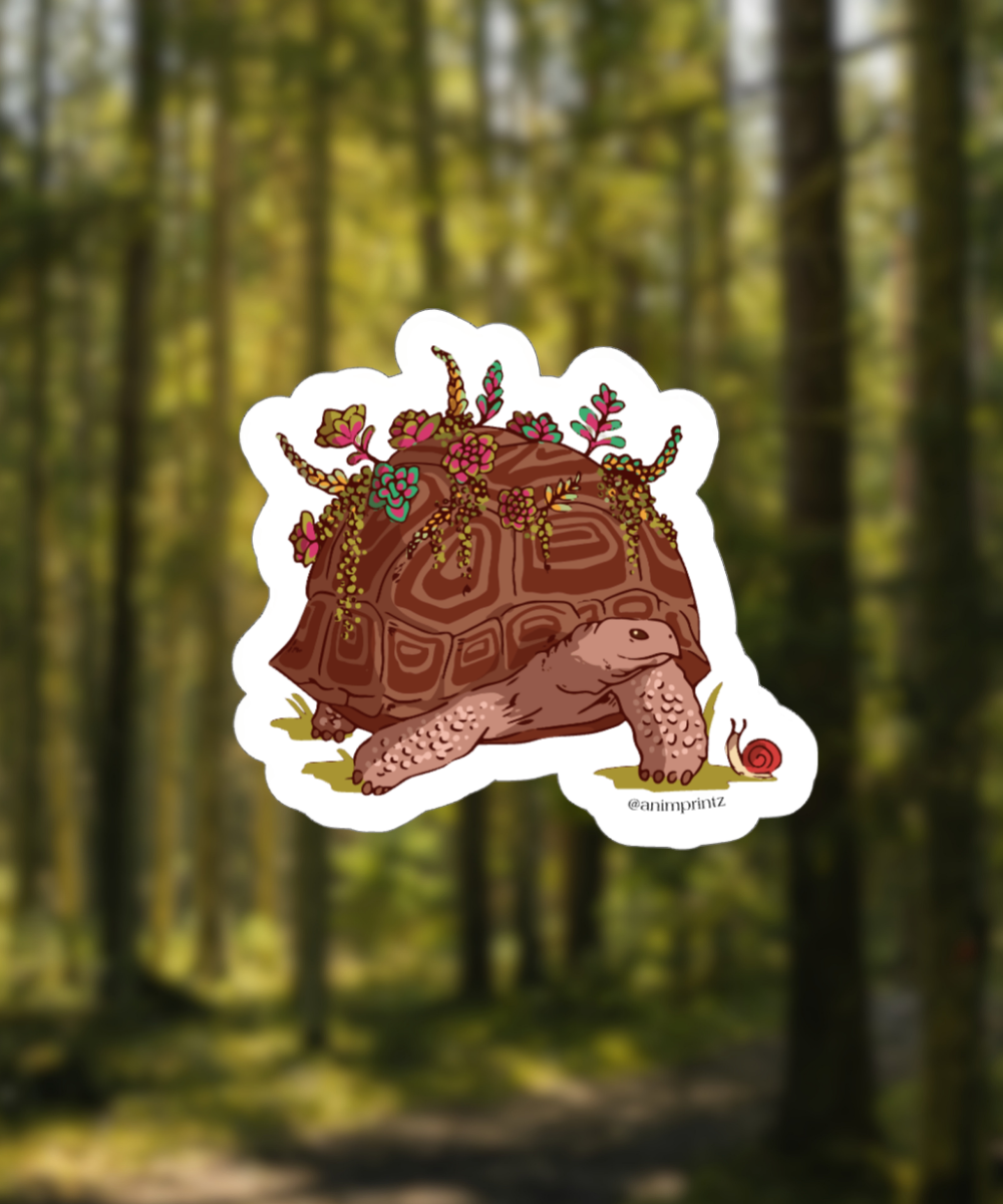 Mushroom Tortoise Matte Vinyl Sticker