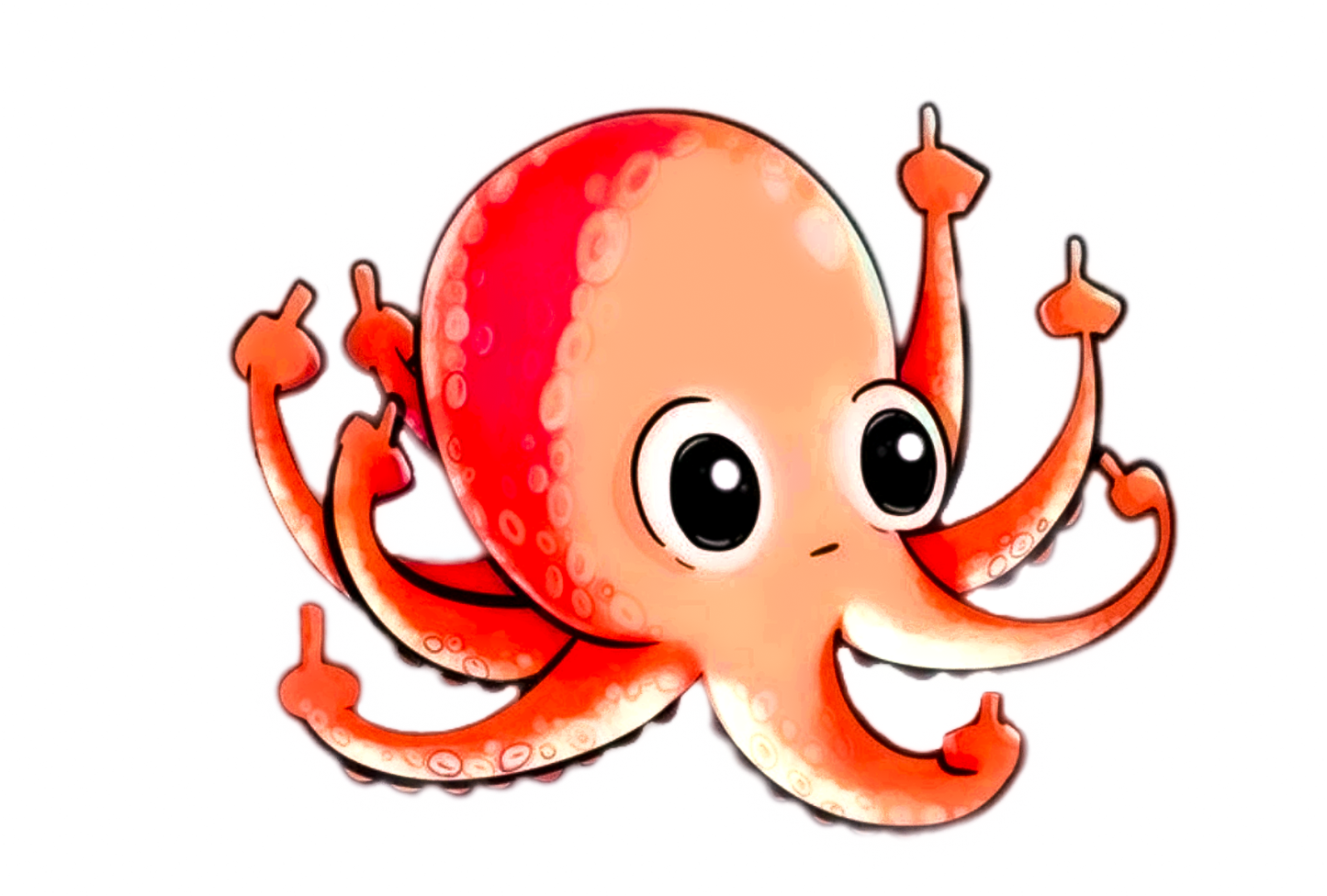 Funny Octopus with 8 Middle Fingers Glossy Vinyl Sticker