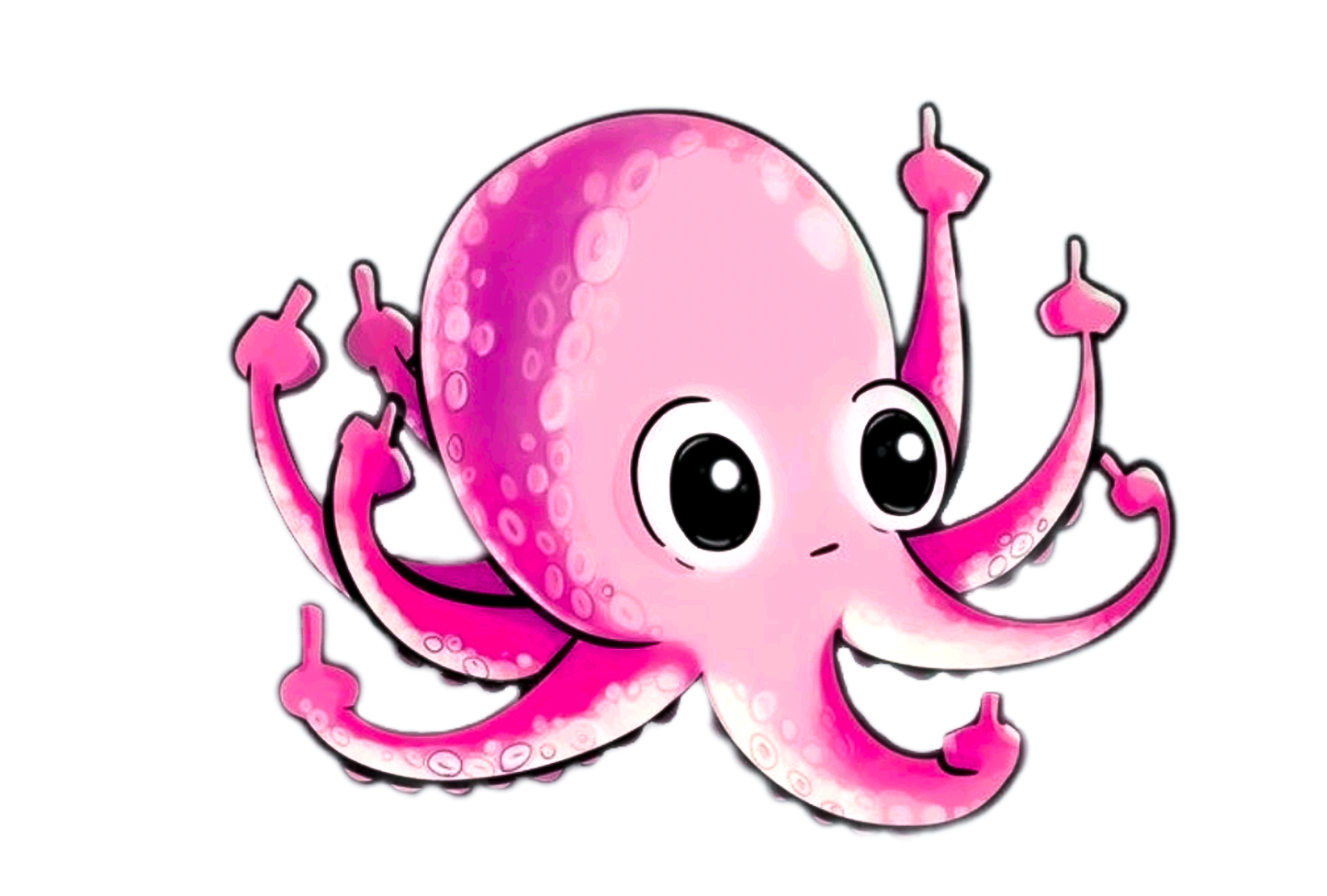 Funny Octopus with 8 Middle Fingers Glossy Vinyl Sticker