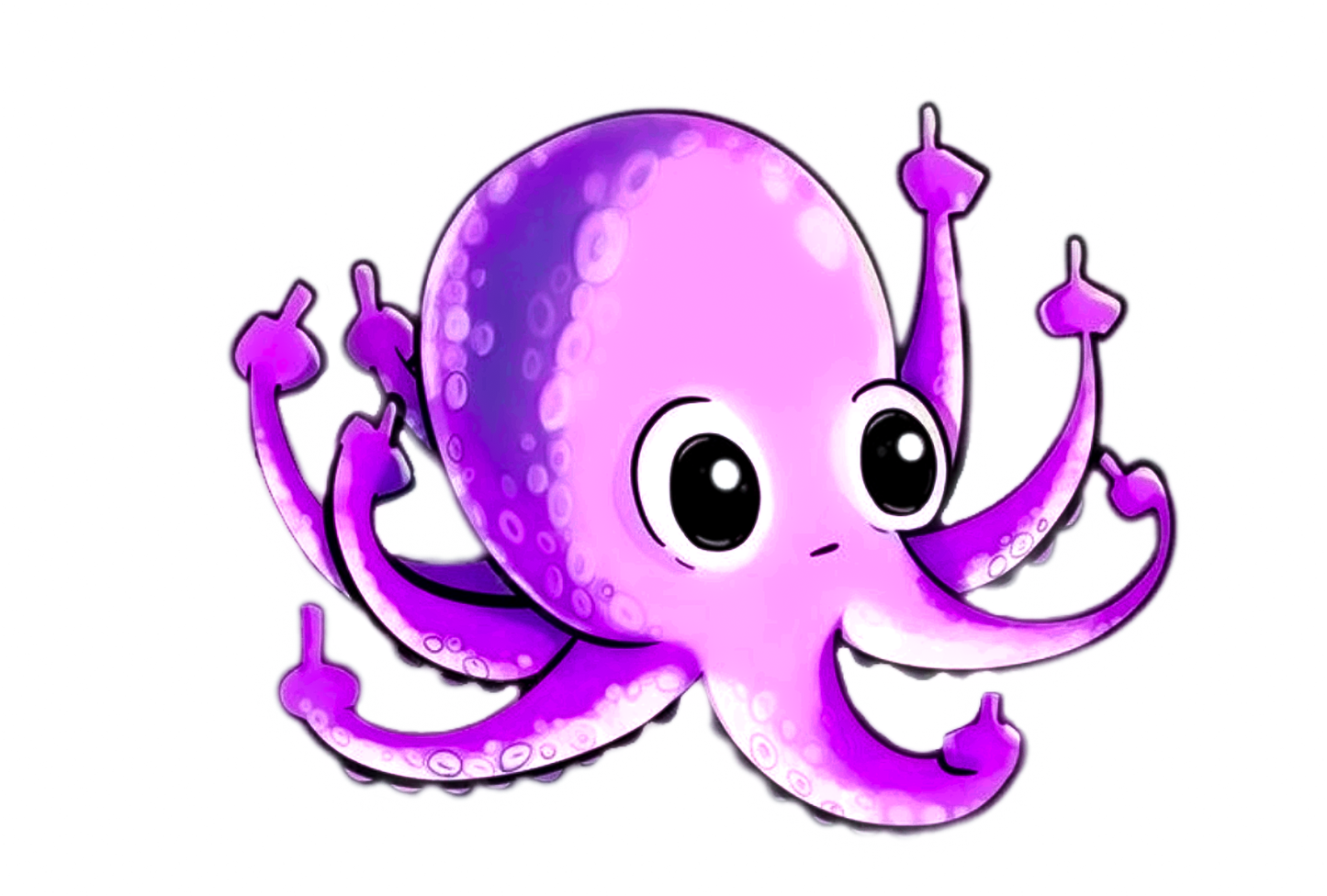 Funny Octopus with 8 Middle Fingers Glossy Vinyl Sticker