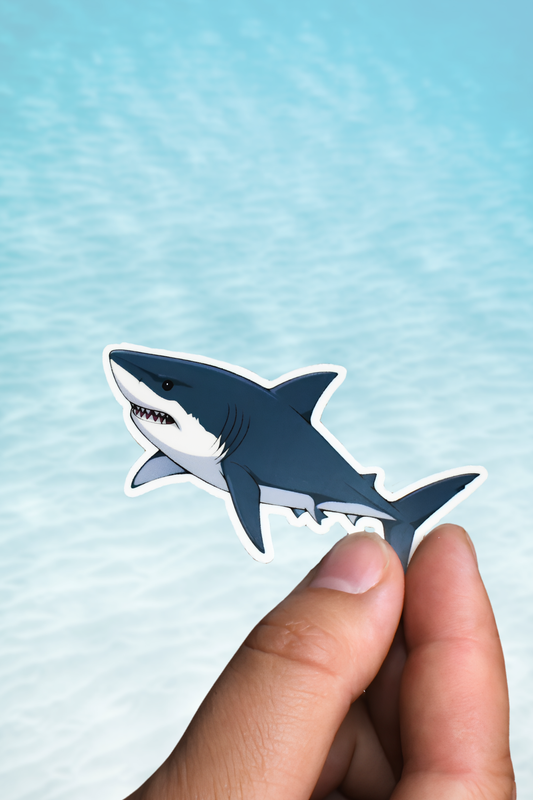 Anime Great White Shark Matte Vinyl Sticker