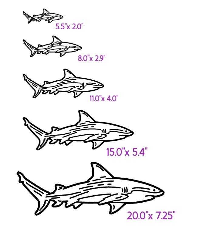 Permanent Vinyl Shark Outline Decal