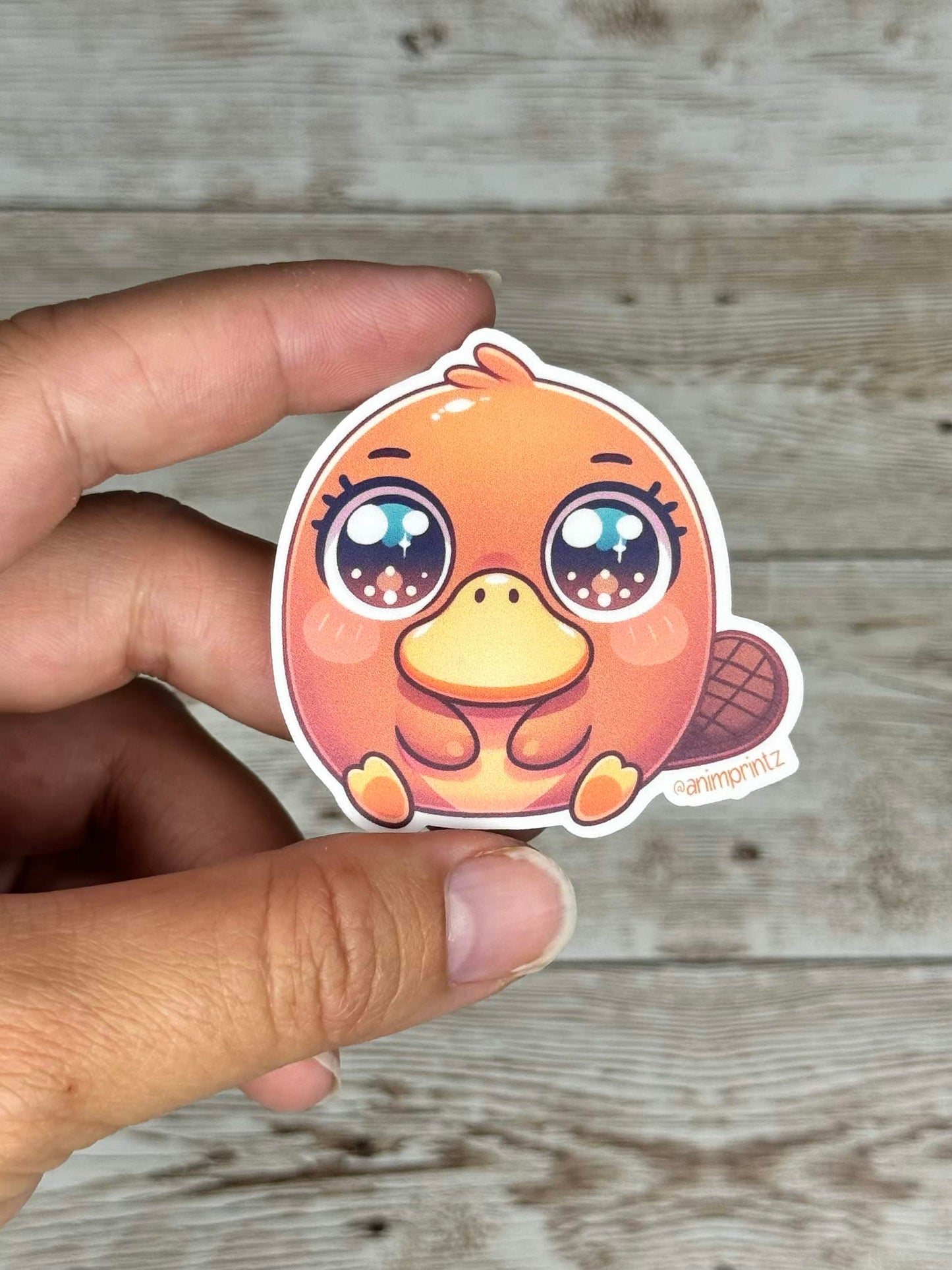 Kawaii Platypus Matte Vinyl Sticker