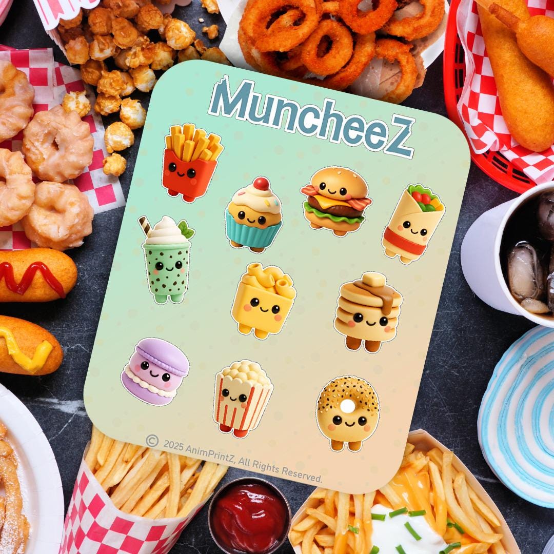 MuncheeZ: Kawaii Food Matte Sticker Sheet