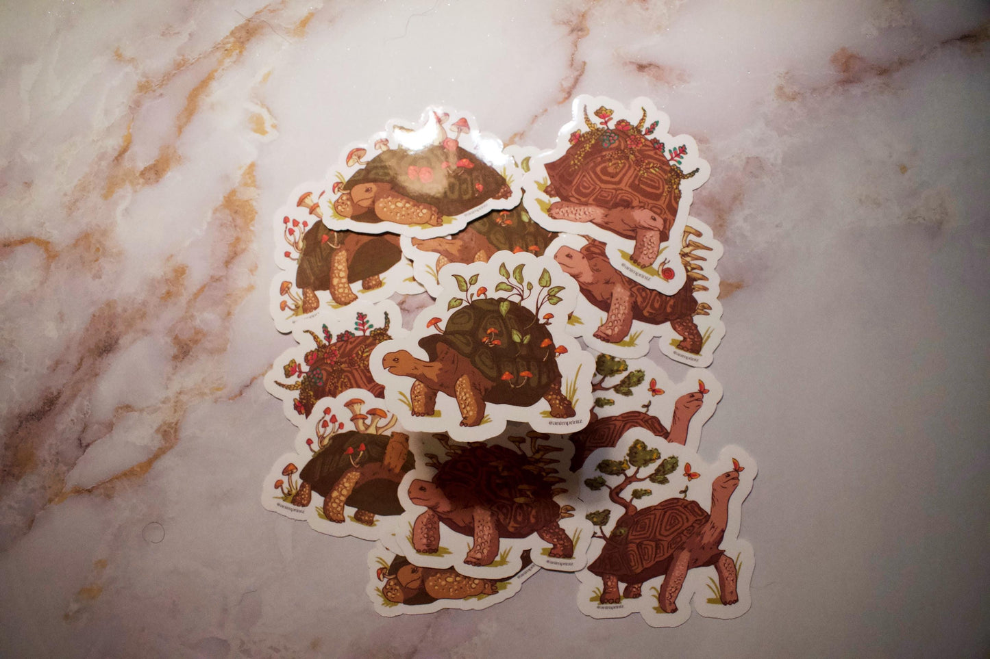 Mushroom Tortoise Glossy Vinyl Sticker
