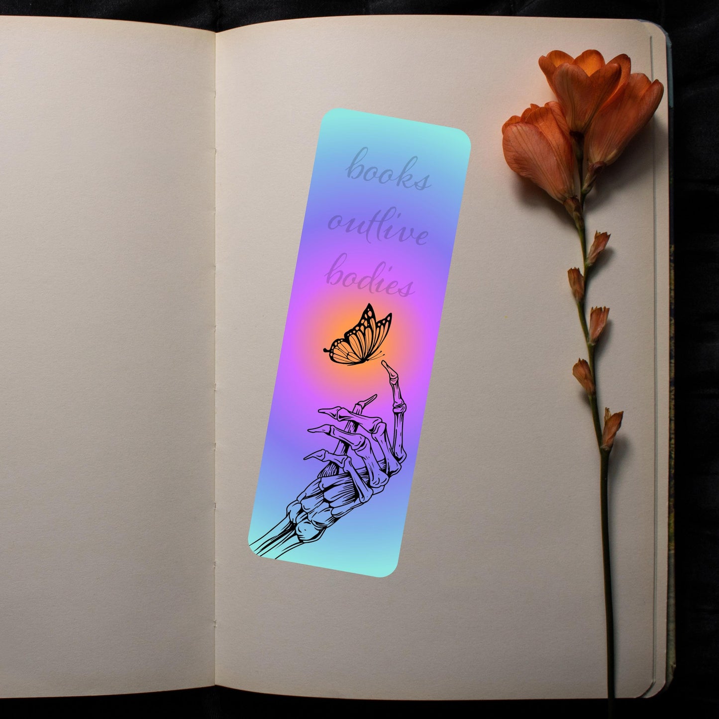 Books Outlive Bodies 2"x6" Holographic Bookmark