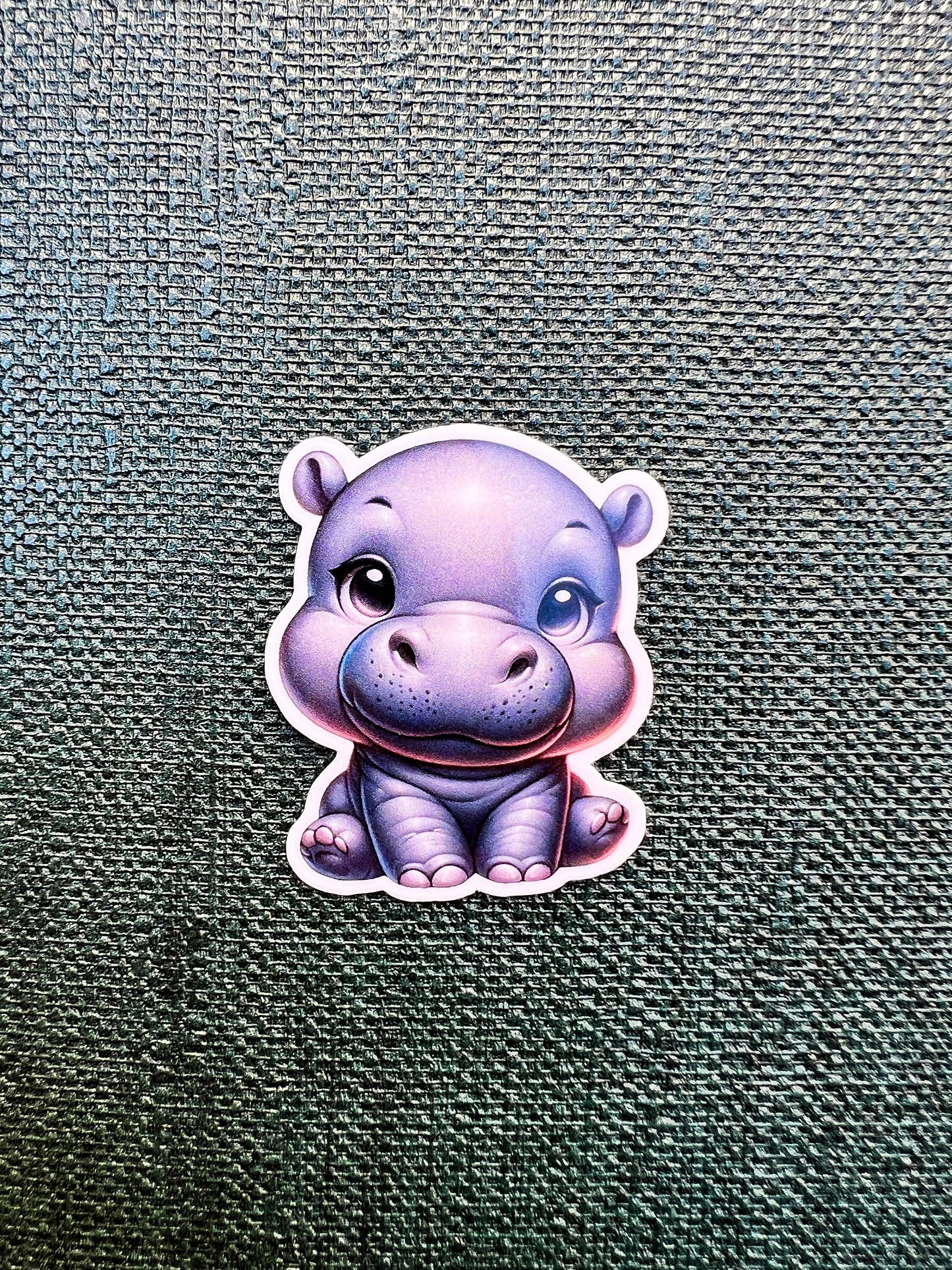 Kawaii Hippo Glossy Vinyl Sticker