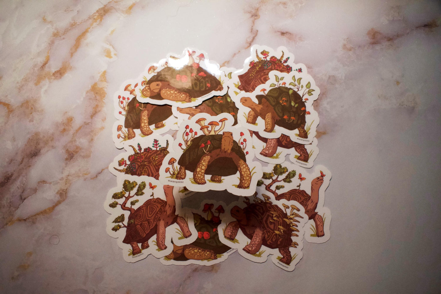 Mushroom Tortoise Glossy Vinyl Sticker
