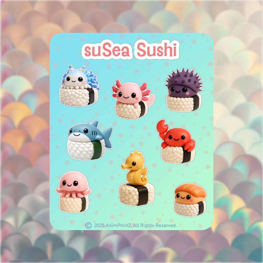 suSea Sushi: Kawaii Food Matte Sticker Sheet