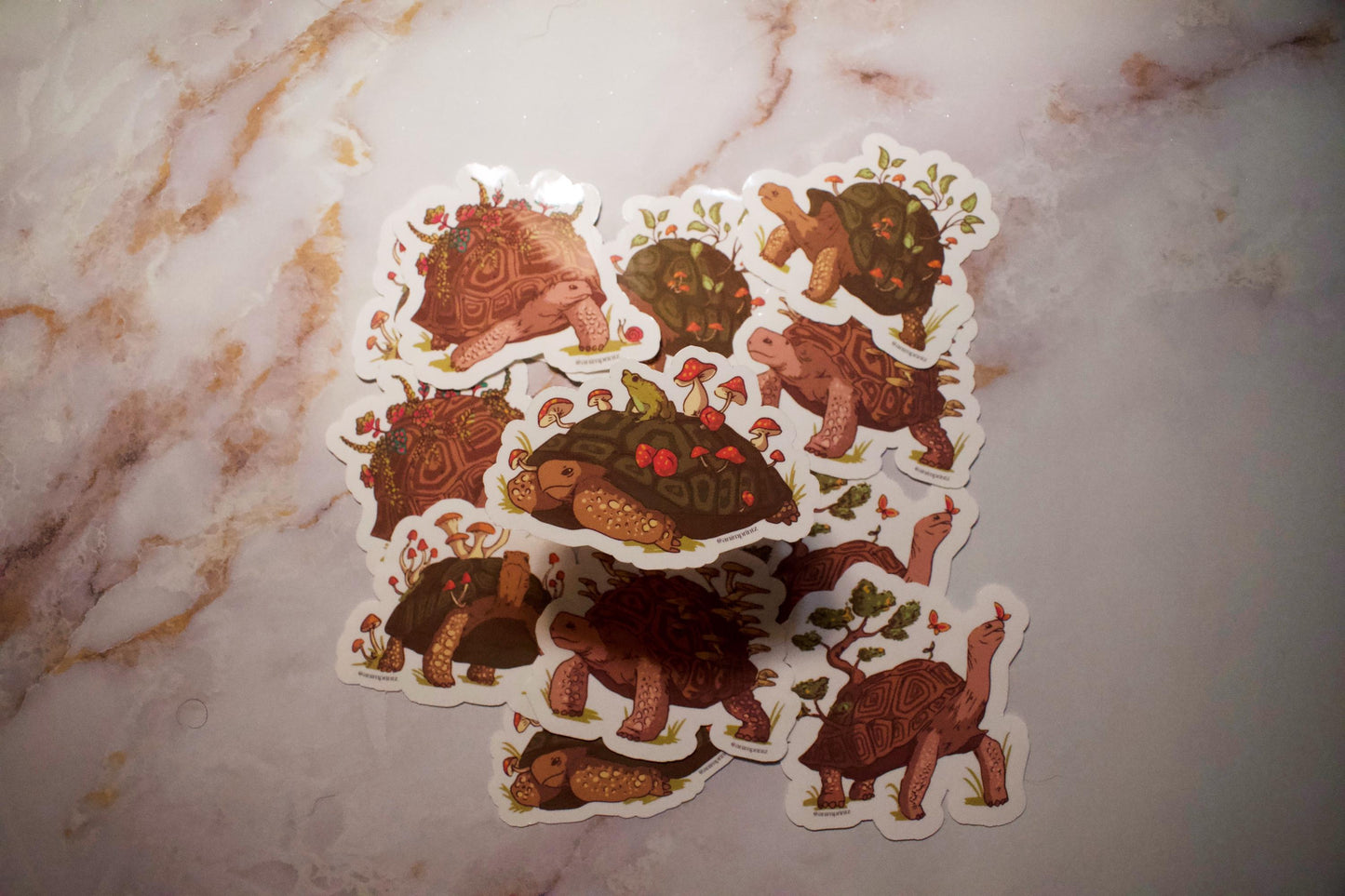 Mushroom Tortoise Glossy Vinyl Sticker