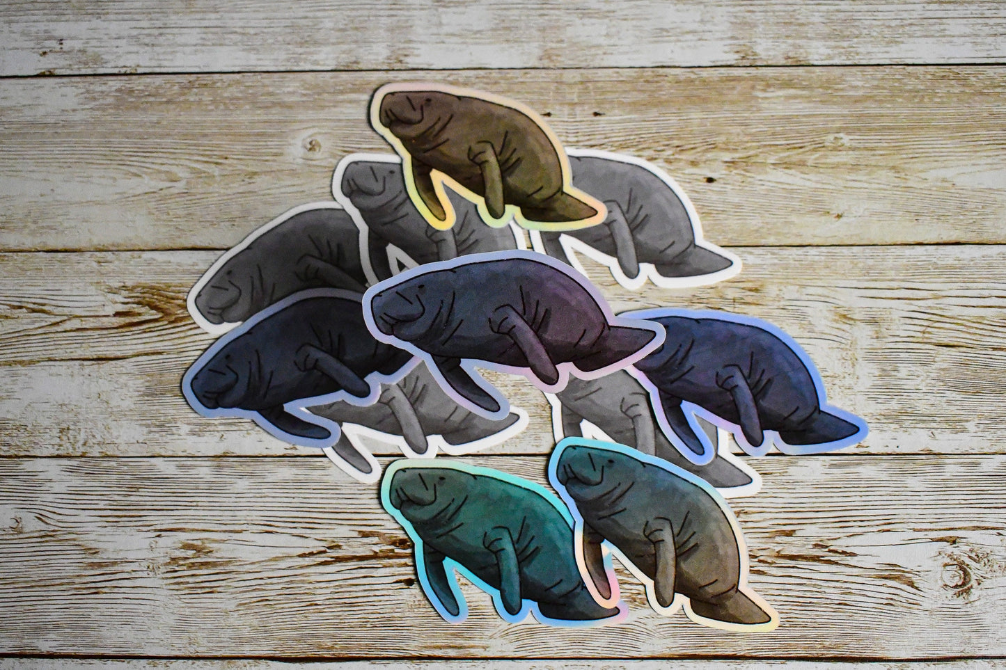 Manatee Vinyl Holographic Sticker