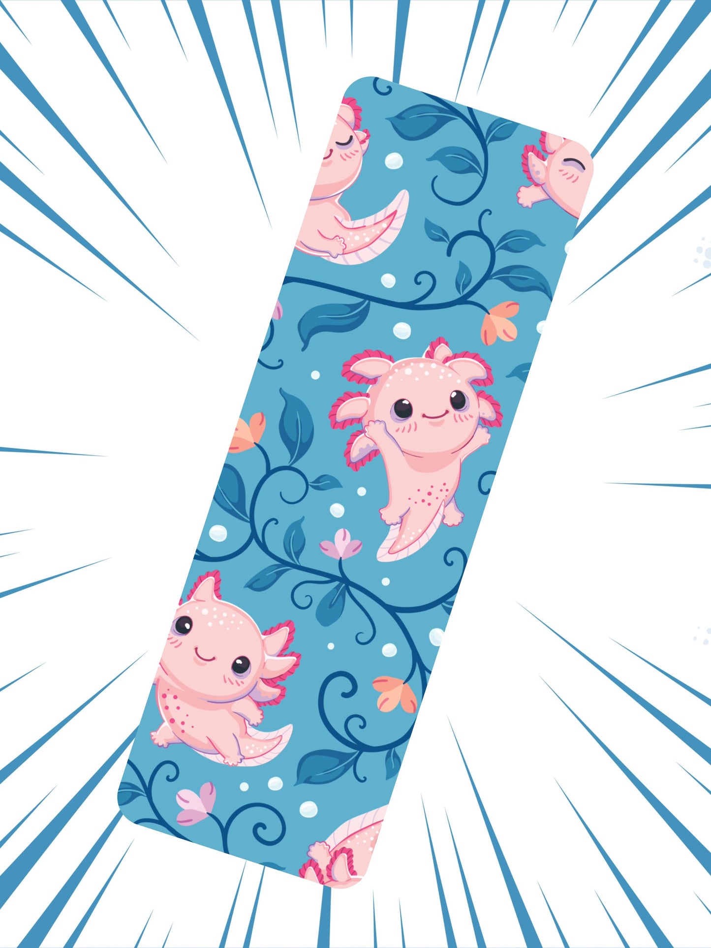 Happy Axolotl 2"x6" Glossy Bookmark