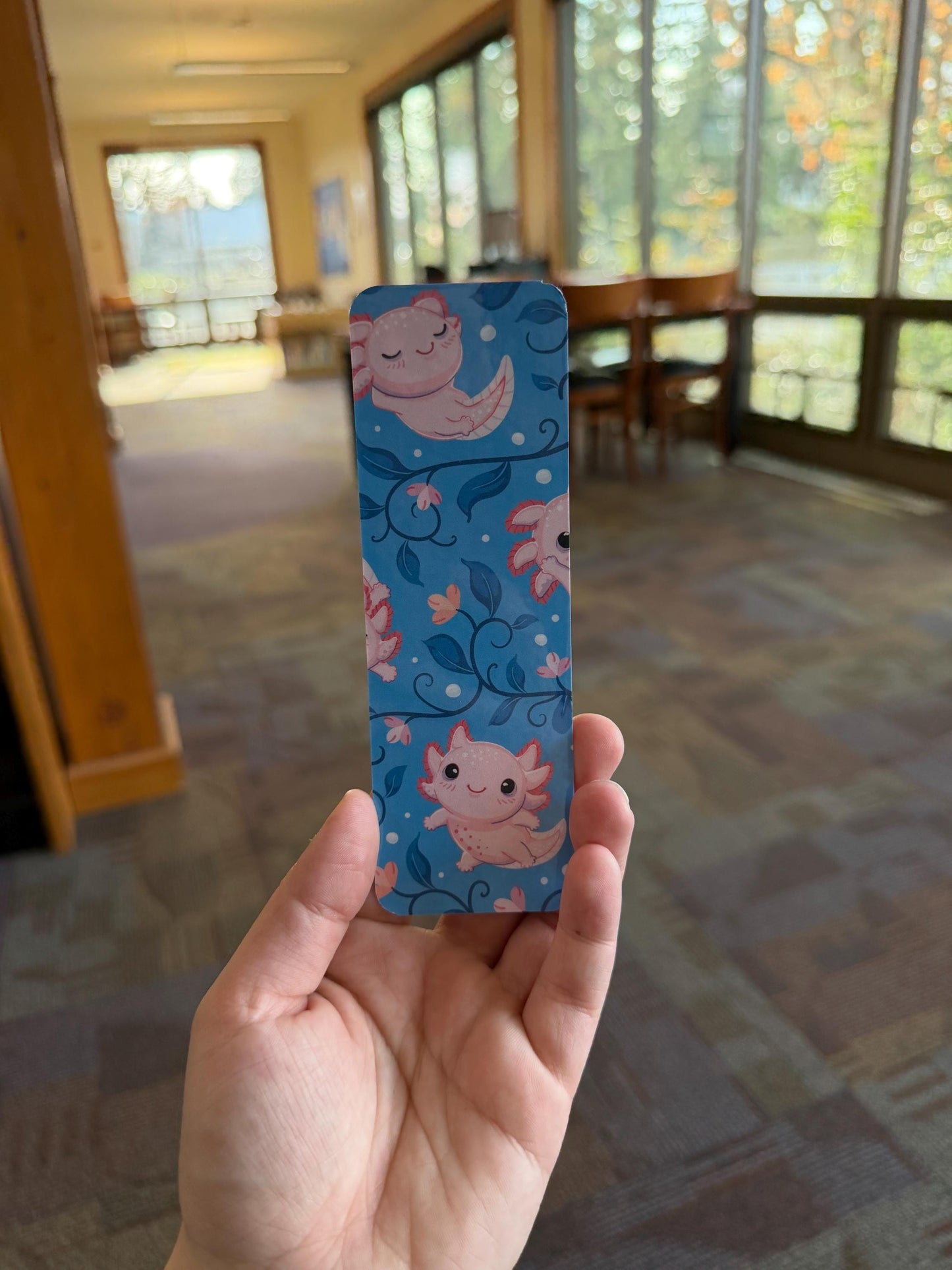 Happy Axolotl 2"x6" Glossy Bookmark