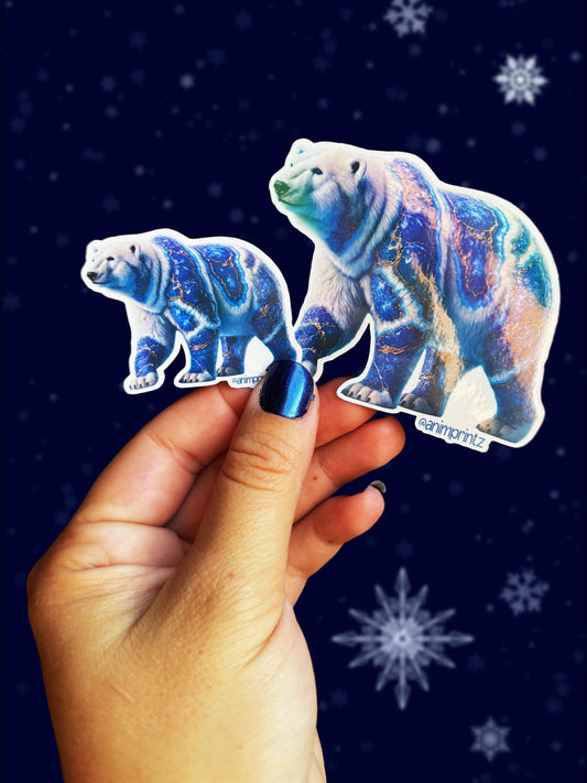 Lapis Polar Bear Holographic Vinyl Sticker
