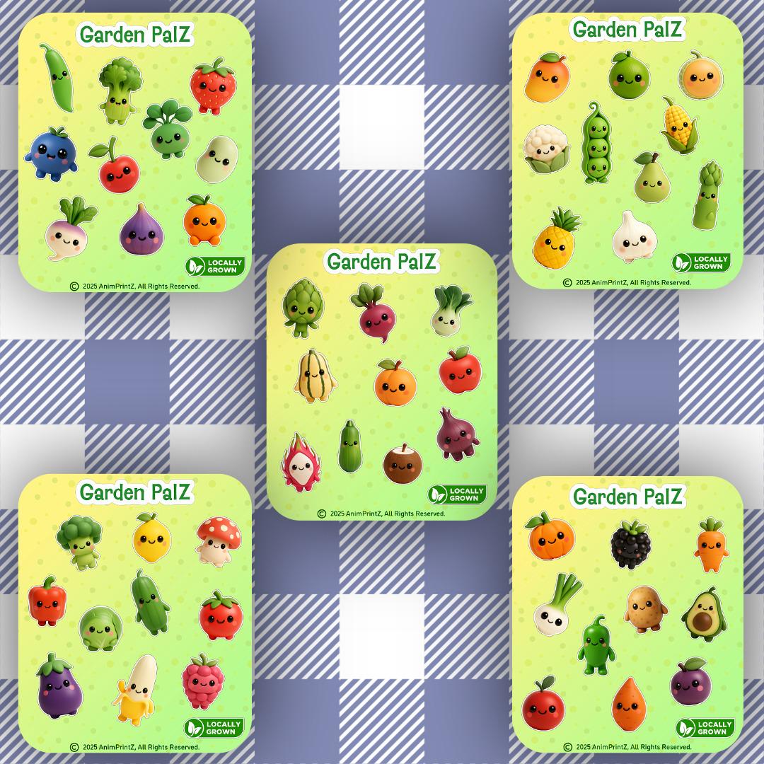 Garden PalZ: Kawaii Food Matte Sticker Sheet