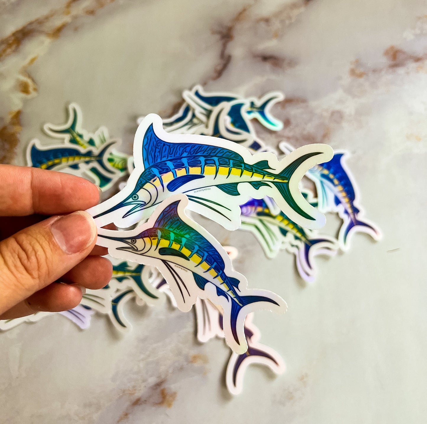 Swordfish Holographic Vinyl Sticker