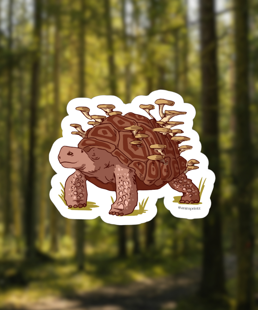 Mushroom Tortoise Matte Vinyl Sticker
